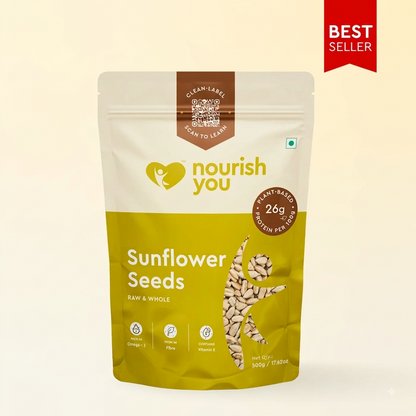 Seeds | Sunflower Seeds - Vitamin E-Rich and Antioxidant Rich- High In Protein, Omega 3 &amp; High In Fibre - Nourish You - 500gm