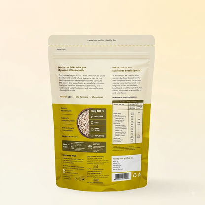 Seeds | Sunflower Seeds - Vitamin E-Rich and Antioxidant Rich- High In Protein, Omega 3 &amp; High In Fibre - Nourish You - 500gm