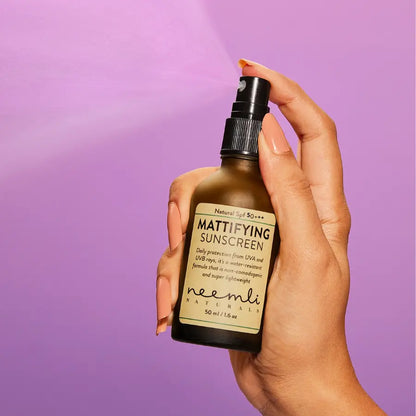 Sunscreen | Mattifying (Spf 50+) - Sun Blocker - Natural - Vegan, Cruelty Free, Paraben Free &amp;amp; Fragrance Free  - Neemli Natural - 50ml