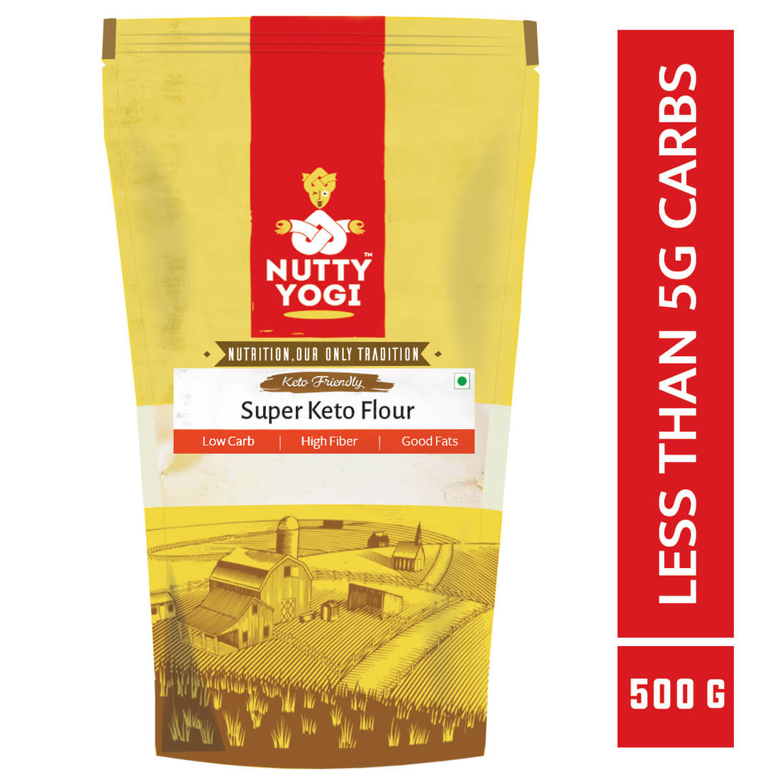 Flour | Super Keto Flour - Keto Friendly &amp;amp; High In Fiber - Nutty Yogi - 500gm