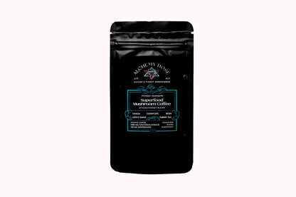 Super Food Mushroom Coffee | (Instant Coffee + Suntheanine) - Vegan, Gluten Free, Cholesterol Free, Soy Free &amp;amp; Peanut Free - Alchemy Dose - 30gm
