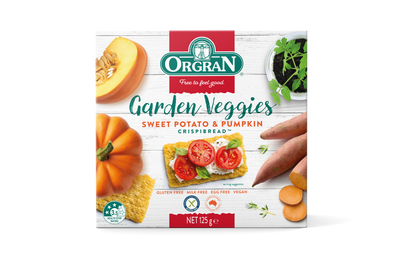 Sweet Potato &amp;amp; Pumpkin Crispibread | Garden Veggies – Vegan, Gluten Free, Egg Free &amp;amp; Milk Free – Orgran – 125gm
