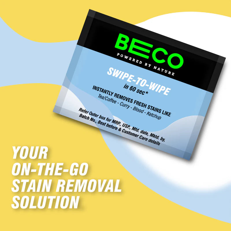 Wipes | Instant Stain Remover Wipes – Eco Friendly &amp;amp; Chemical Free – Beco – 1 Box  – (Pack Of  10 Wipe)