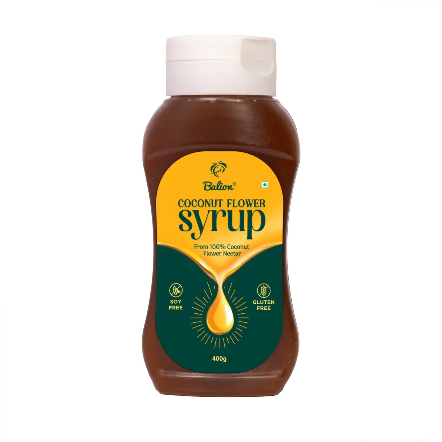 Coconut Flower Syrup |Gluten Free, Soy Free - 100% Coconut Flower Nectar-No Preservatives, Chemicals, or Artificial Ingredients - Balion - 500gm