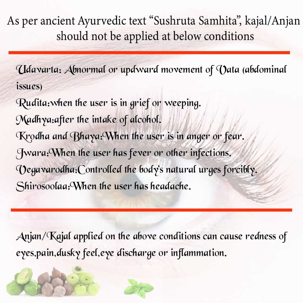 Kajal Pencil | Ayurvedic (Made From Dedicated Soot &amp; Desi Cow Ghee) – Natural – Cruelty Free, Preservative Free, No Mineral Colors &amp; Parabens – Tatsat – 3gm