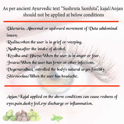Kajal Pencil | Ayurvedic (Made From Dedicated Soot &amp; Desi Cow Ghee) – Natural – Cruelty Free, Preservative Free, No Mineral Colors &amp; Parabens – Tatsat – 3gm