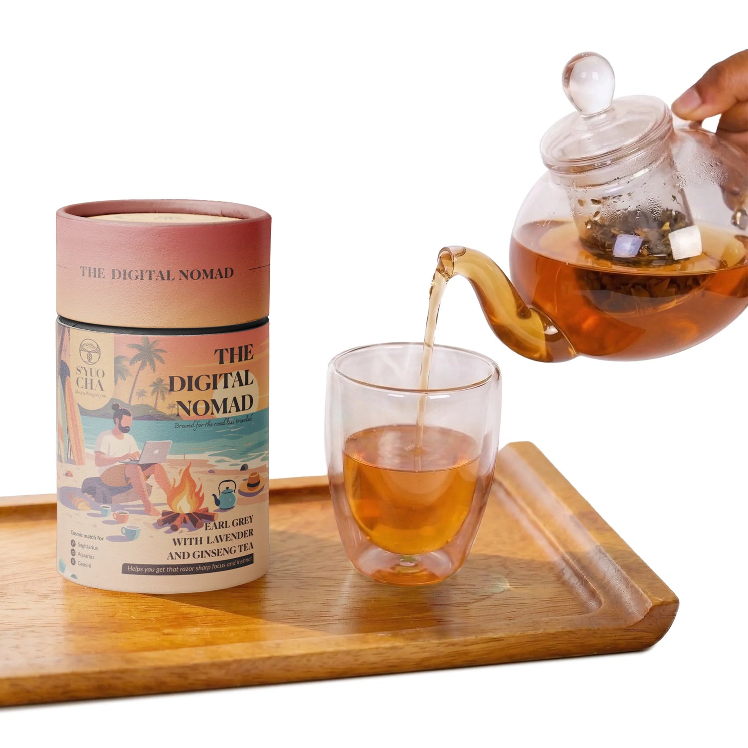 Tea |The Digital Nomad (Earl Grey Tea with Lavender and Ginseng for Sharper Focus) -No Side Effects-No Artificial Coloring- No Added Preservatives - Syuo Cha - 50gm