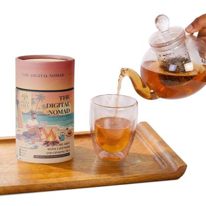 Tea |The Digital Nomad (Earl Grey Tea with Lavender and Ginseng for Sharper Focus) -No Side Effects-No Artificial Coloring- No Added Preservatives - Syuo Cha - 50gm