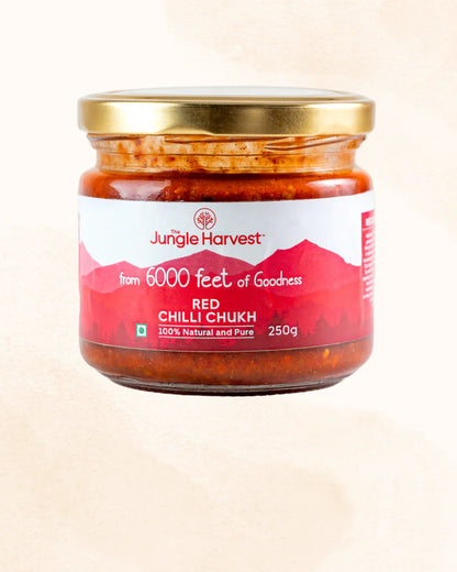 Chutnеy | Red Chilli Chukh - 100% Natural And Pure -Antioxidants &amp;amp; Support Ovеrall Hеalth&amp;nbsp;Properties- Chemical-Free Preparation , Preservatives Free - Jungle Harvest - 250gm