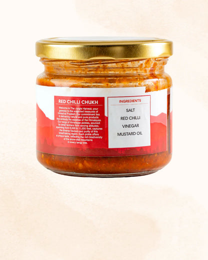 Chutnеy | Red Chilli Chukh - 100% Natural And Pure -Antioxidants &amp;amp; Support Ovеrall Hеalth&amp;nbsp;Properties- Chemical-Free Preparation , Preservatives Free - Jungle Harvest - 250gm
