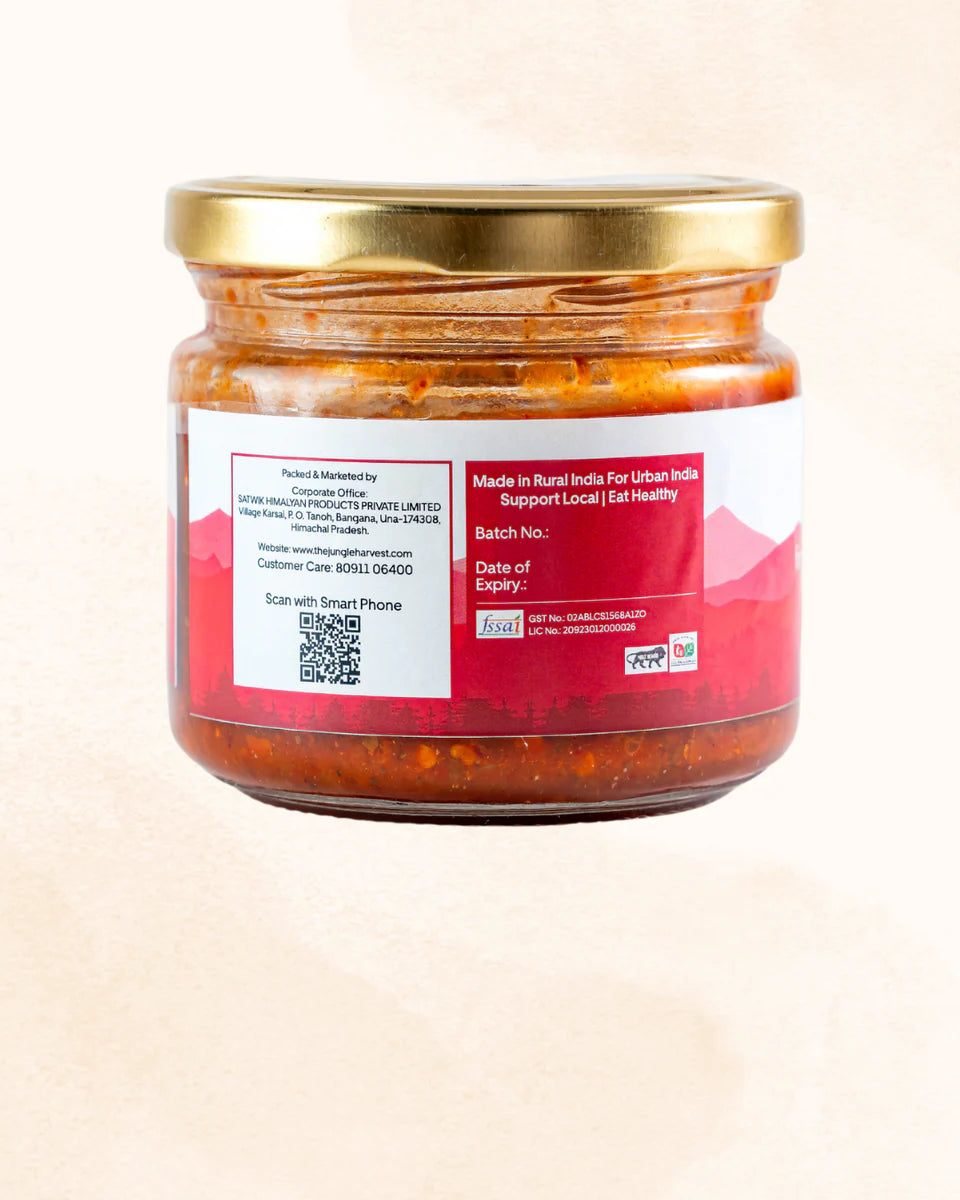 Chutnеy | Red Chilli Chukh - 100% Natural And Pure -Antioxidants &amp;amp; Support Ovеrall Hеalth&amp;nbsp;Properties- Chemical-Free Preparation , Preservatives Free - Jungle Harvest - 250gm