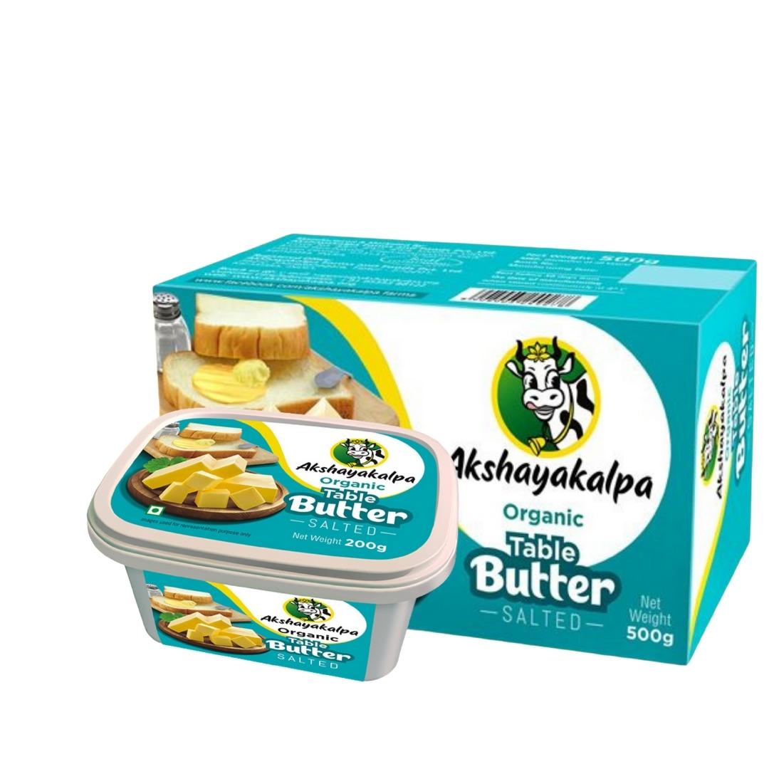 Table Butter - Salted - Pasteurized - Organic - Indian - Akshayakalpa Organic - 200gm