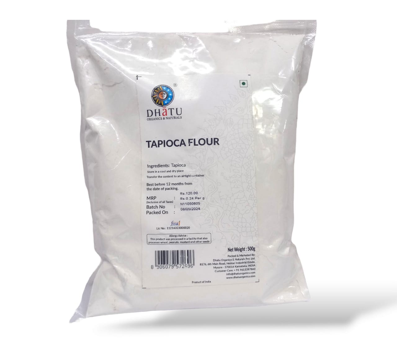 Tapioca Flour | USDA Organic - Gluten Free &amp; Grain Free - Dhatu Organic - 500gm