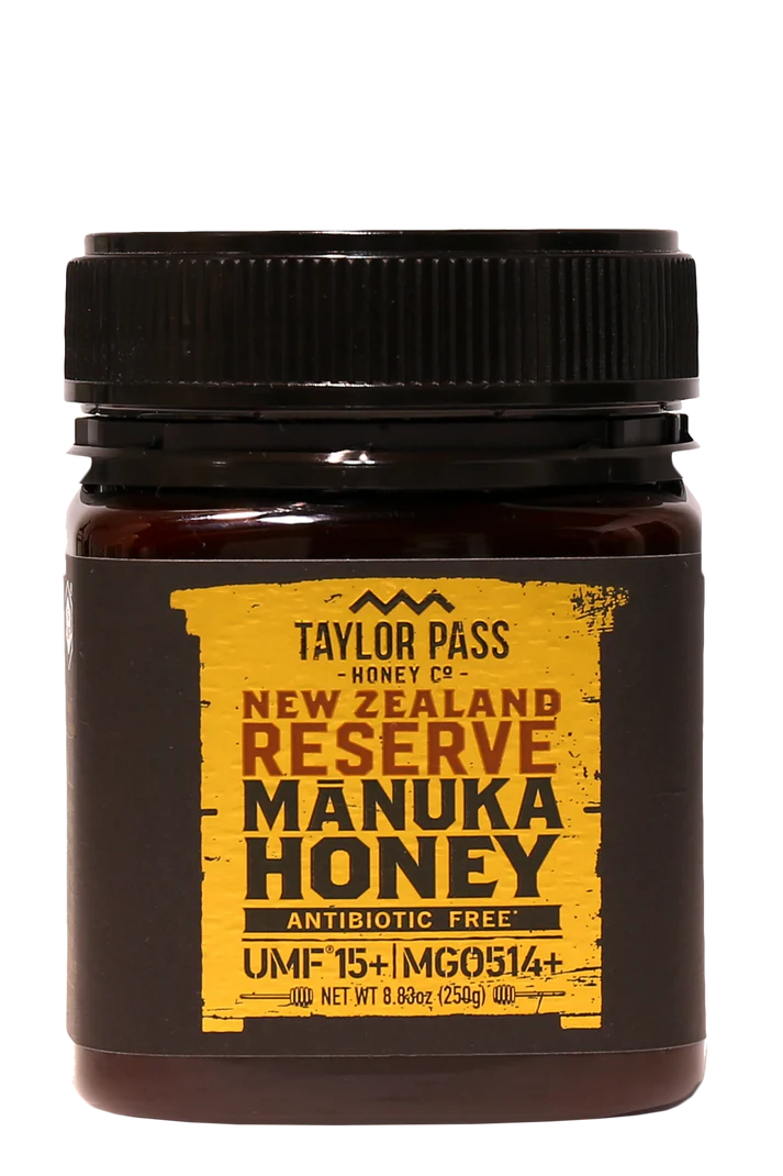 Honey | New Zealand Reserve Manuka Honey UMF 15+ MGO514+ - Antibiotic Free - Taylor Pass Honey - 250gm