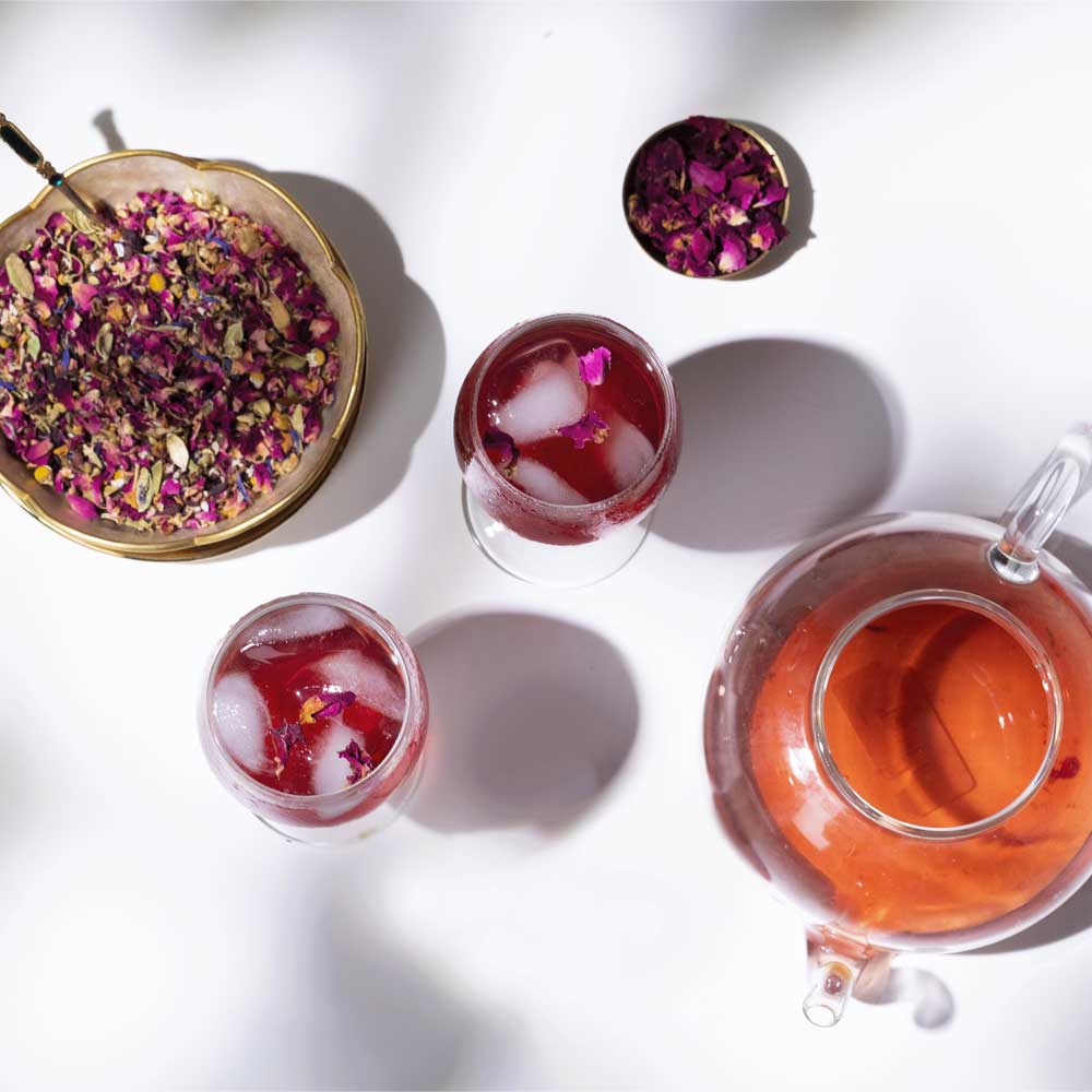 Tea | African Rose (Rose Hibiscus Herbal Tea) - Fruity Flavor - USDA Organic - Caffeine Free - Luxmi Estates - 50gm