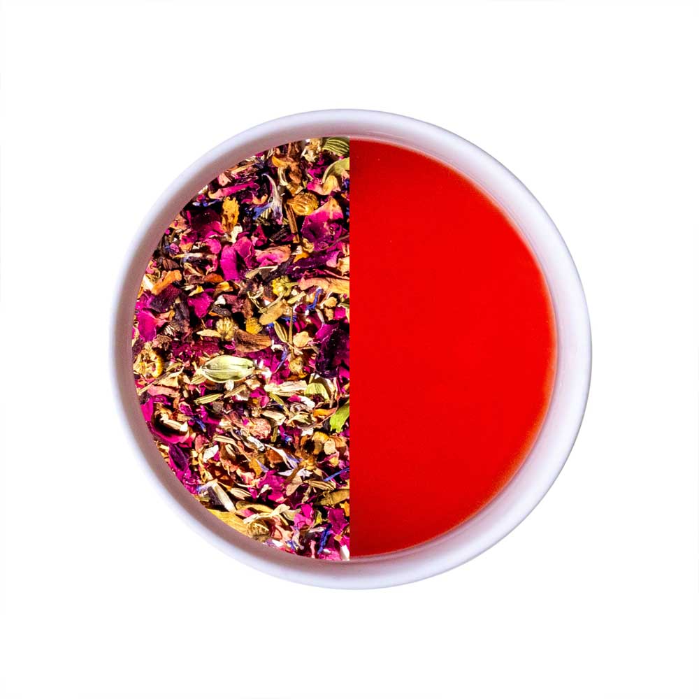 Tea | African Rose (Rose Hibiscus Herbal Tea) - Fruity Flavor - USDA Organic - Caffeine Free - Luxmi Estates - 50gm