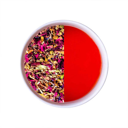 Tea | African Rose (Rose Hibiscus Herbal Tea) - Fruity Flavor - USDA Organic - Caffeine Free - Luxmi Estates - 50gm