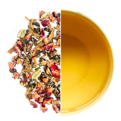 Tea | Kashmiri Kahwa (With Ceylon Cinnamon &amp; Saffron) - Natural - Blend With Rose Petals &amp;amp; An Assortment Of Signature Spices - Tassyam Organics - 25gm