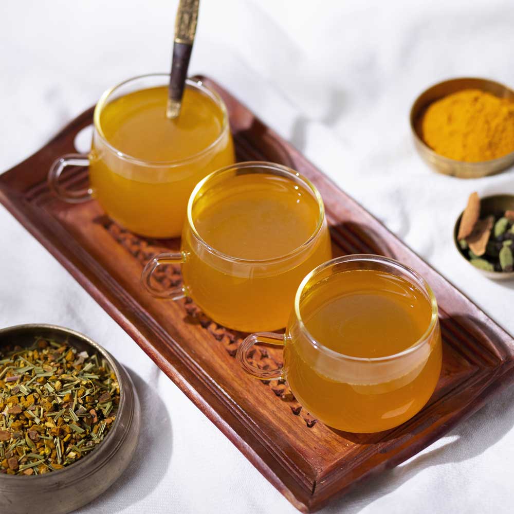 Tea | Turmeric Time Out (Turmeric Spice Herbal Tea) - Soothing, Peppery, Earthy Flavour - USDA Organic - Caffeine Free - Luxmi Estates - 100gm