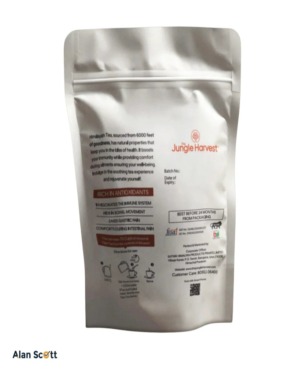 Tea | Himachali Ojas Tea -100% Natural &amp; Pure- Rich In Antioxidants Invigorates , Immune System- No Preservative ,No Artificial Colours -Jungle Harvest - 100gm