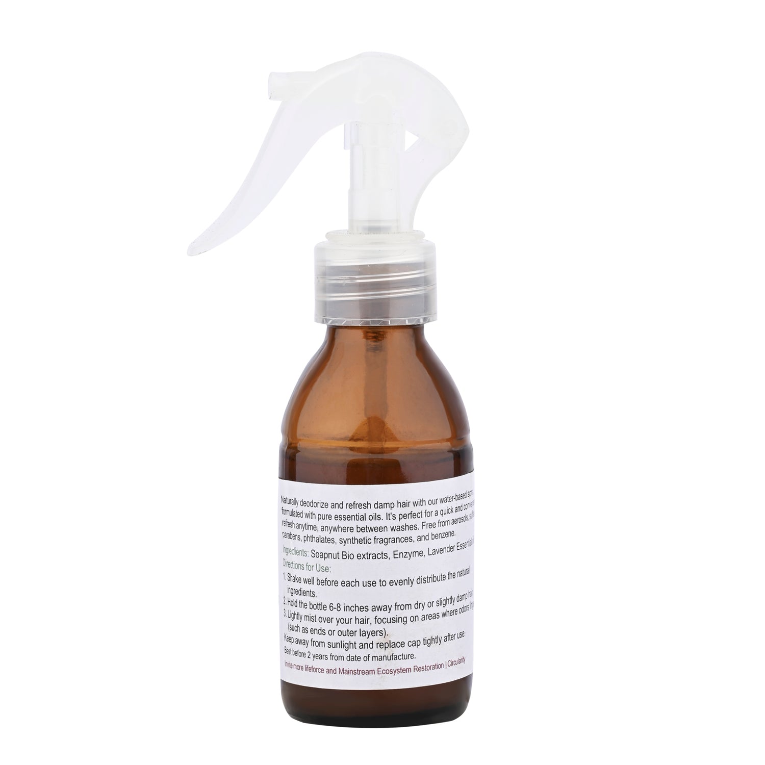 Natural Odor Neutralizing Hair Mist - Lavender - Free from Alcohol And Synthetic Fragrances - Praanapoorna - 100ml