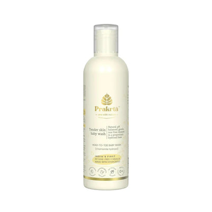 Wash |Tender Skin Baby Wash (Chamomile Hydrosol) -Head-to-toe Gentle &amp; Natural Bodywash for Babies -Age 0+, tear-free- No Added Preservatives -Prakrta- 200ml