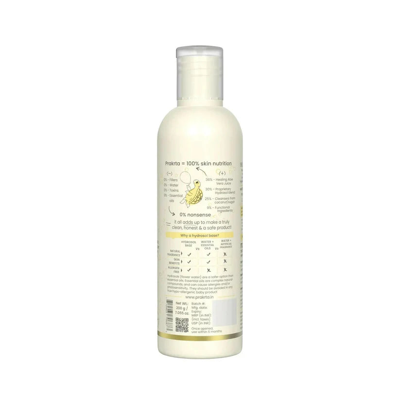 Wash |Tender Skin Baby Wash (Chamomile Hydrosol) -Head-to-toe Gentle &amp; Natural Bodywash for Babies -Age 0+, tear-free- No Added Preservatives -Prakrta- 200ml