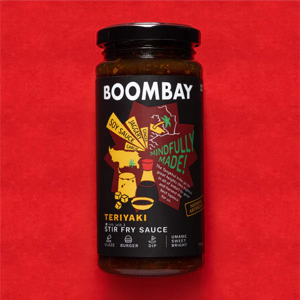Teriyaki (Umami Sweet Bright) - Stir Fry Sauce - Glaze, Burger, Dip - Natural - Indian  - No Refined Sugar &amp;amp; No Bad Oil - Boombay - 250gm