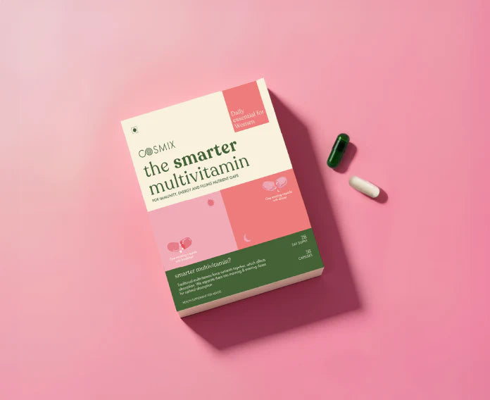 Multivitamins | The Smarter Multivitamin - Daily Essential For Women 18+ - For Immunity, Energy And Filling Nutrient Gaps - No Talc, No Additives, Flavours &amp; No Artificial Colorants - Cosmix - 56 Capsules