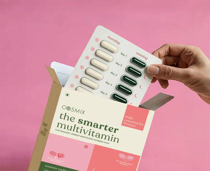 Multivitamins | The Smarter Multivitamin - Daily Essential For Women 18+ - For Immunity, Energy And Filling Nutrient Gaps - No Talc, No Additives, Flavours &amp; No Artificial Colorants - Cosmix - 56 Capsules