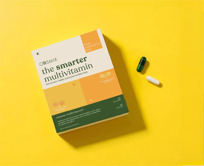 Multivitamins | The Smarter Multivitamin - For Men 18+ - For Immunity, Energy And Filling Nutrient Gaps - No Talc, No Additives, Flavours & No Artificial Colorants - Cosmix - 56 Capsules