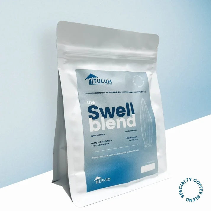 Coffee | The Swell Blend (Whole Beans) - Chikmagalur, Karnataka - 100% Arabica - No Added Sugar, Honey, Fruit, Flavor, Chicory Or Preservatives - Tulum Coffee – 250gm