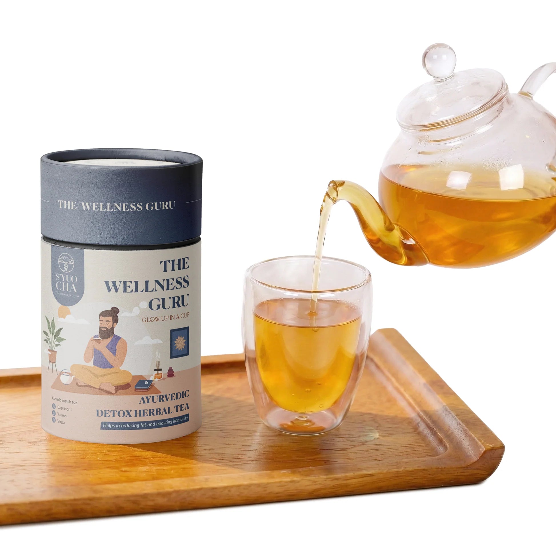 Tea |The Wellness Guru - Ayurvedic Detox Herbal Tea- Reducing Fat &amp; Boosting Immunity -No Side Effects-No Artificial Coloring- No Added Preservatives - Syuo Cha - 50gm