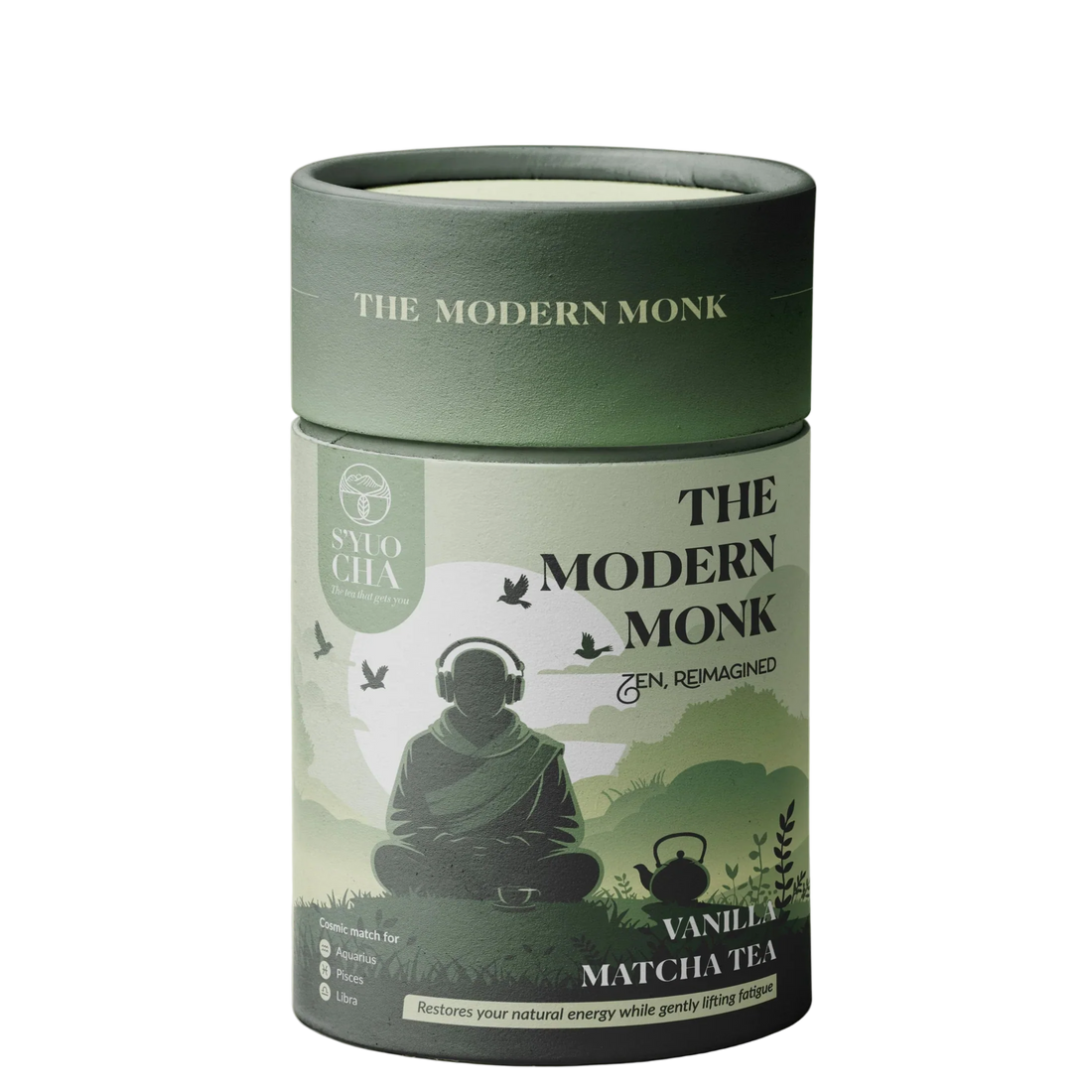 Tea | The Modern Monk - Vanilla Matcha Tea- Natural Long Lasting Energy Tea-Fresh Aroma-No Artificial Coloring- No Added Preservatives - Syuo Cha - 50gm