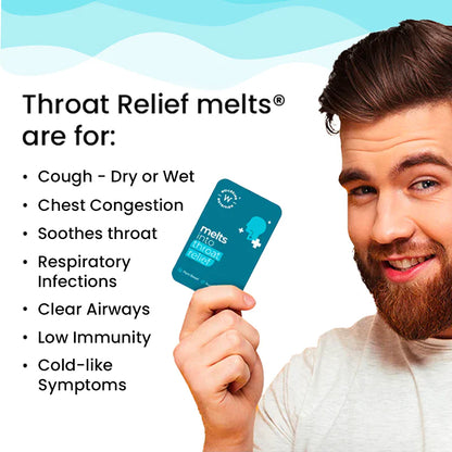 Throat Relief - Vegan &amp; Sugar Free - Wellbeing Nutrition - 30 Strips