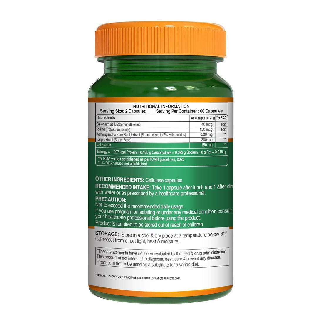 Thyroid | Thyro Pro (With Ashwagandha, Iodine &amp; Selenium) – Promotes Stress Relief Supports – Thyroid Function &amp; Metabolic Health – Pure Nutrition – 850mg – 120 Veg Capsules