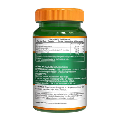 Thyroid | Thyro Pro (With Ashwagandha, Iodine &amp; Selenium) – Promotes Stress Relief Supports – Thyroid Function &amp; Metabolic Health – Pure Nutrition – 850mg – 120 Veg Capsules