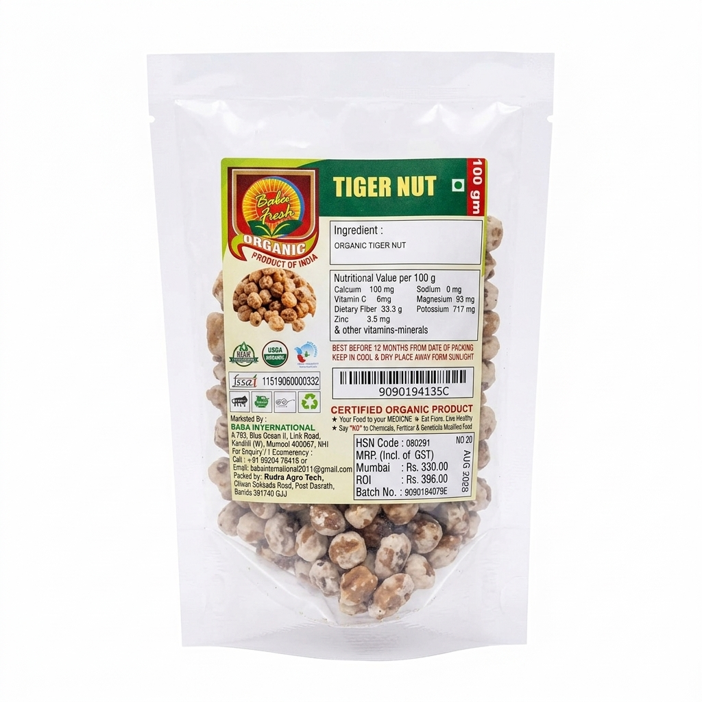 Nuts | Tiger Nut - USDA Organic - Baba Fresh - 100gm