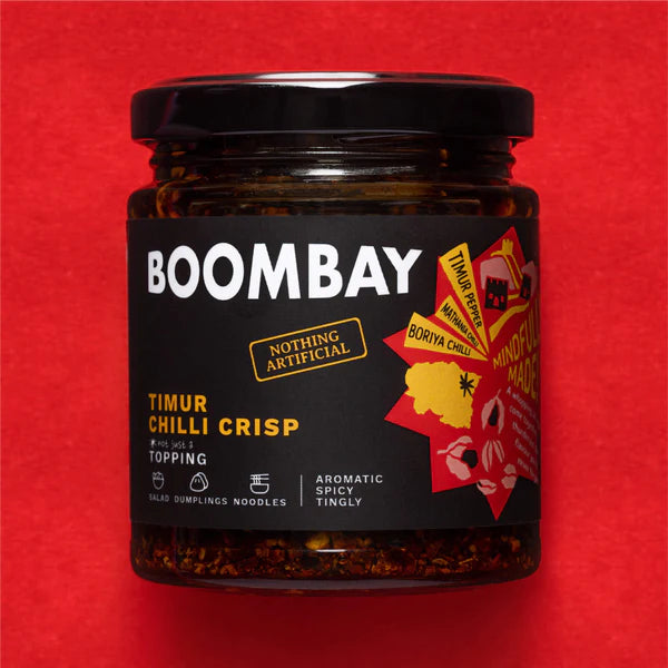 Timur Chilli Crisp | Topping (Aromatic Spicy Tangy) - Salad - Dumplings - Noodles - No Refined Sugar &amp; No Bad Oil - Boombay - 190gm
