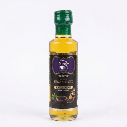 Oil | Toasted Black Sesame Oil (Salad Oil)- Cold Pressed- Vegan, Gluten Free -No Preservatives, Artificial - MRT Organics – 100ml