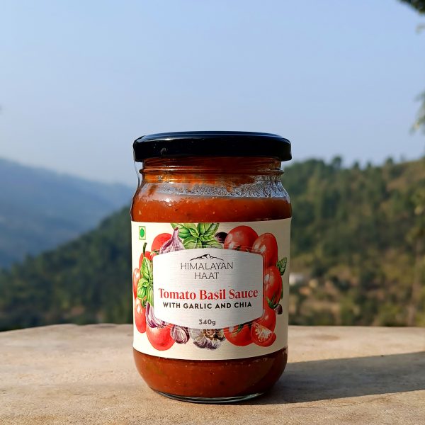 Tomato Basil-Garlic-Chia Pasta Sauce - Vegan &amp;amp; Gluten Free – Himalayan Haat – 340ml