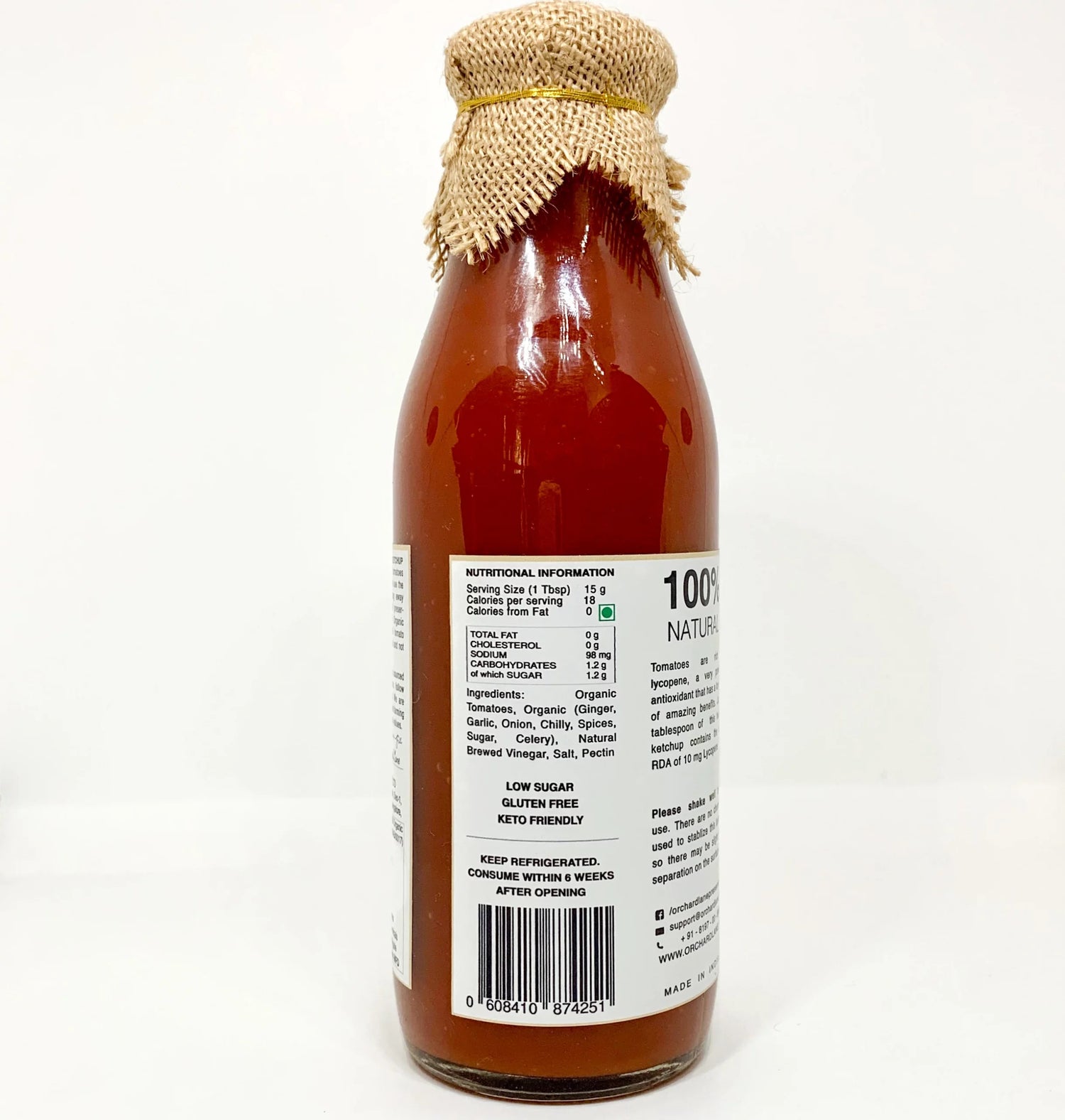 Tomato Ketchup - Natural - Indian - Orchard Lane - 600gm