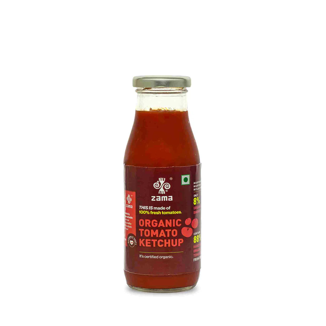 Tomato Ketchup | Certified Organic - No Artificial Colour, Flavour &amp;amp; Preservatives - Zama Organics - 300gm