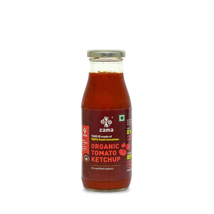 Tomato Ketchup | Certified Organic - No Artificial Colour, Flavour &amp;amp; Preservatives - Zama Organics - 300gm