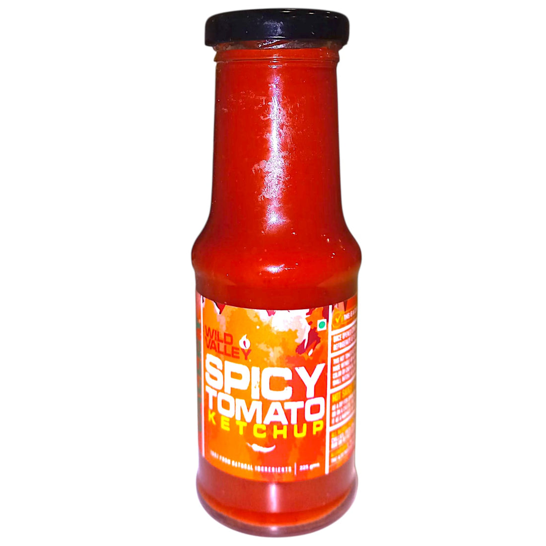 Tomato Ketchup | Spicy - 100% Natural Ingredients - No Added Preservatives - Wild Valley - 225gm