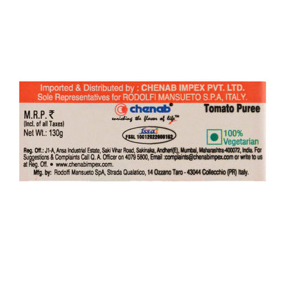 Tomato Paste | Tube - Italian Tomatoes - Rodolfi - 130gm