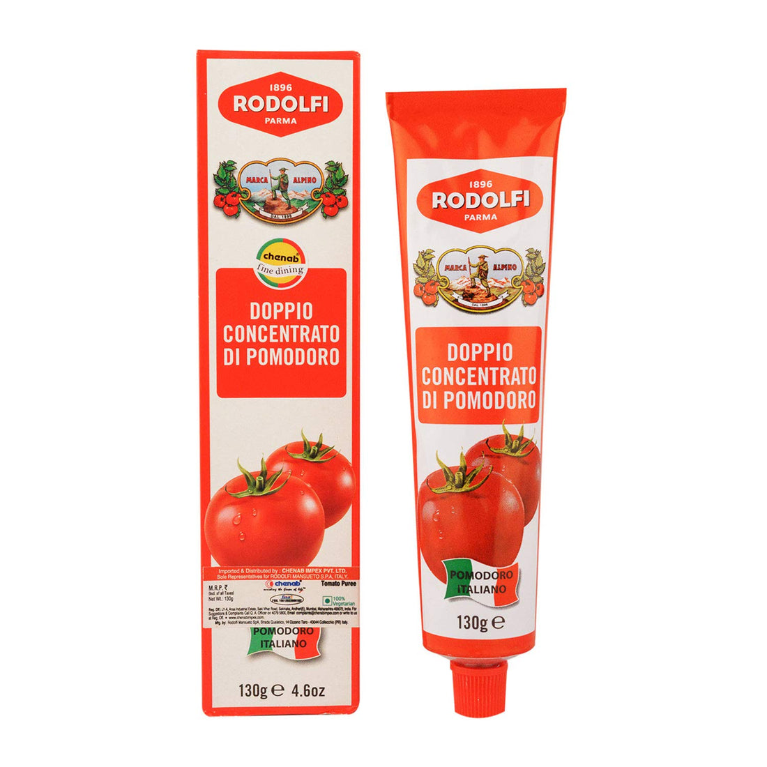 Tomato Paste | Tube - Italian Tomatoes - Rodolfi - 130gm