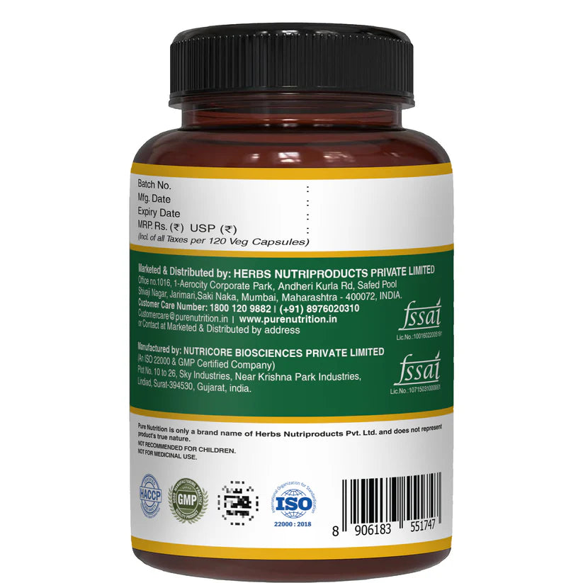 Tongkat Ali | Supports Vitality, Stamina &amp; Overall Wellness – Pure Nutrition – 1000mg – 120 Veg Capsules