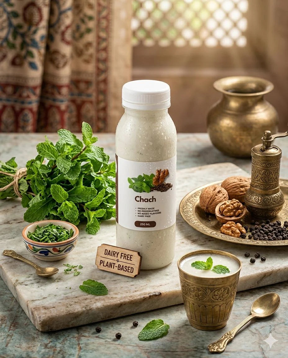 Chach | Traditional Plant-Based Chach - Digestive Drink - 100% Dairy-Free - No Added Preservatives ,No Added flavors-Plant Based Whole Food- 250ml