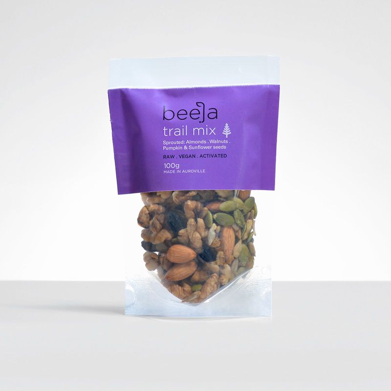 Trail Mix | (Sprouted: Almonds, Walnuts, Pumpkin & Sunflower Seeds) – Raw – Natural – Vegan – Beeja – 100gm